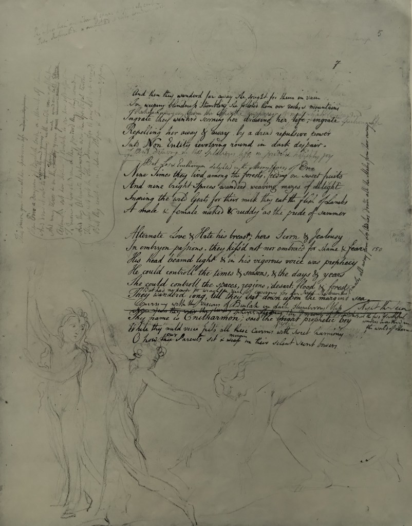 A manuscript page from William Blake's The Four Zoas