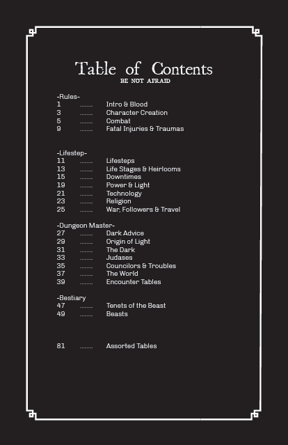 Kingdoms: table of contents